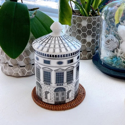 Creative Black and White Architectural Art Ceramic Jar Candle Bottle Jewelry Cosmetics Storage Jar Gift Ornament Home Decoration