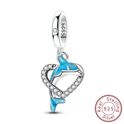 Original 925 Sterling Silver Charms Beads Crown Football Trophy Carp Cat Charms Fit Bracelet Bangle Necklace Woman Jewelry Gift