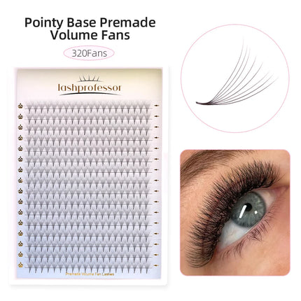 Premade Volume Fans 3D/4D/5D/6D Sharp Narrow Base Lash Promade Russian Pointy Stem Eyelash Extension Cilia Makeup Premade Fans