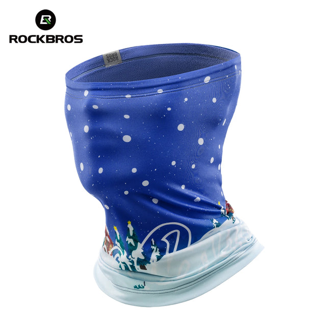 ROCKBROS Children Reversible Warm Scarf Fleece-Lined Ear-Warming Hat High Elasticity Breathable Built-in Drawstring Sports Mask