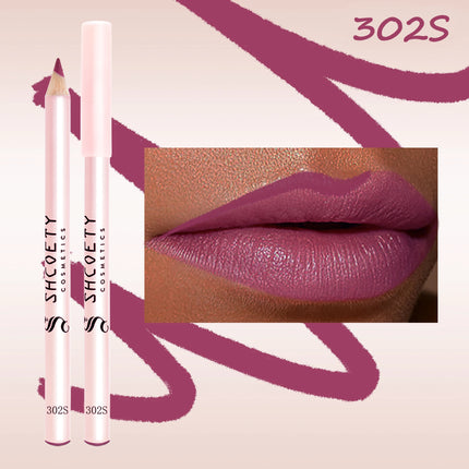 Matte Lip Liner Pencil Set of 12 Nude &Brown Shades Highly Pigmented Smooth Velvet Finish Long-Lasting Waterproof & Smudge-Proof