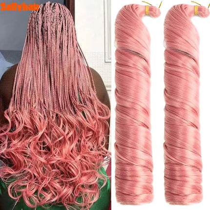 Synthetic 18inch French Curls Braiding Hair Crochet Braids 45cm Ombre Braiding Hair Curls 150g Pre Stretched Extensions Bulk