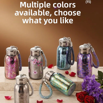 100% Pure Titanium Mini "Chubby Cup" - 280ml Double-Walled Vacuum Insulated Mug with Handle, Compact & Portable