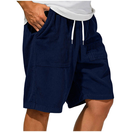 2026 New Men's Retro Corduroy Casual Shorts Men Fashion Solid Sweatpants Harajuku Corduroy Short Pants New Men Clothing Roupas