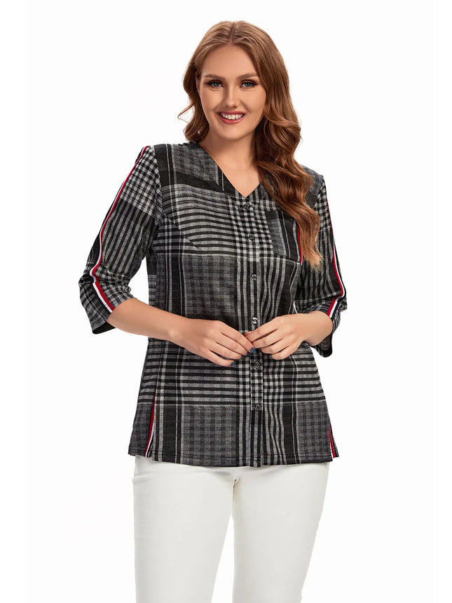 Women Plus Size Woven Spring And Summer Fashionable Shirt