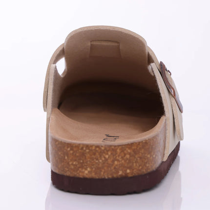 Litfun Suede Cork Clogs For Women Men Genuine Summer Clogs with Arch Support Cork Leather House Mules Shoes Thick Beach Sandals