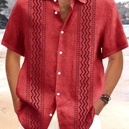 The 2025 summer new men's short-sleeved shirt is a casual and fashionable 3D printed streetwear