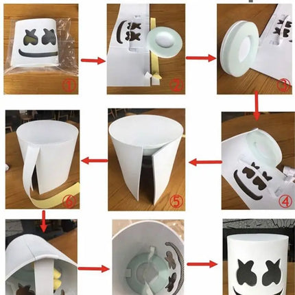 Hot sale Luminous Head Cover luminous DJ Marshmello mask Glowing Cosplay Headgear for Neon Night Club Music Rave Props