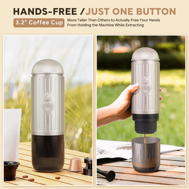 Portable Espresso Coffee Maker Electric Coffee Machine 19Bar Automatic Heating fit Nespresso Capsule Pods Ground Coffee