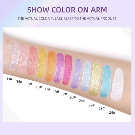12 Colors Glitter Diamond Liquid Eyeshadow Set Sparkly Long Lasting Waterproof Shiny High Pigmented Brighten Makeup Cosmetics