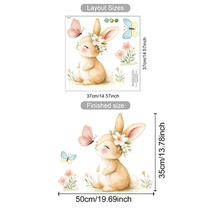 Easter Bunny Wall Sticker Cute Rabbit Family Nursery Wall Decals Kids Room Bathroom Vinyl Wall Art Baby Room Decor Spring Easter