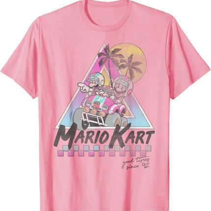 2026 New Super Mario unisex 100%cotton shirt, high quality vintage O-neck T-shirt Harajuku summer Men's Japanese fashion Shirt