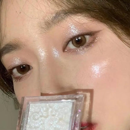 Potato Glitter Monochrome Eyeshadow Palette Natural Light Highlighter Powder For Delicate Eye Makeup Diamond Brightening