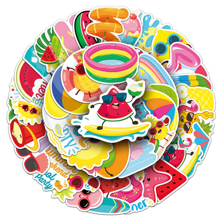 10/30/50PCS Funny Summer Graffiti Sticker Little fresh Beach Decal For Laptop Phone Guitar Skateboard Waterproof Sticker Kid Toy