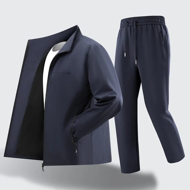 CHUJIE Men's spring and autumn fashionable and comfortable sports suit, casual jacket and pants two-piece loose suit