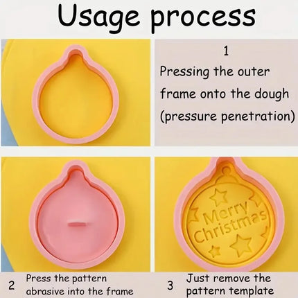 Christmas Cookie Mold Set Creative Baking Tools Holiday Biscuit Cutter Sugar Cookie Shaper DIY Kitchen Accessories for Baking