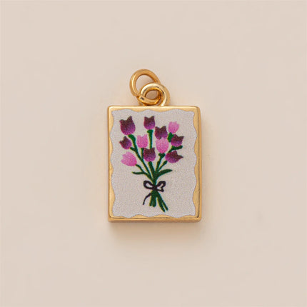 New Love Flower Animal Series Pendant Sweet and Simple Style Necklace Gold Plated Color Preserved