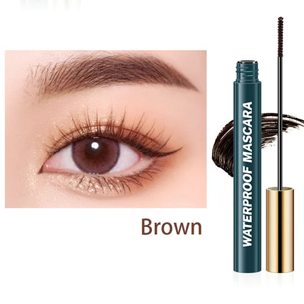 Waterproof 4D Mascara Black Brown Ultra Thin Brush Head Long-Lasting Smudge-Proof Eyelash Lengthening Extension Mascara Makeup