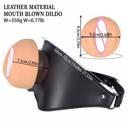Adults Toys Leather Gag Gag Plug Adult Game Adjustable Penis Masturbation Cup Adult Restraint Slaves Bondage Erotic Sex Toy bdsm