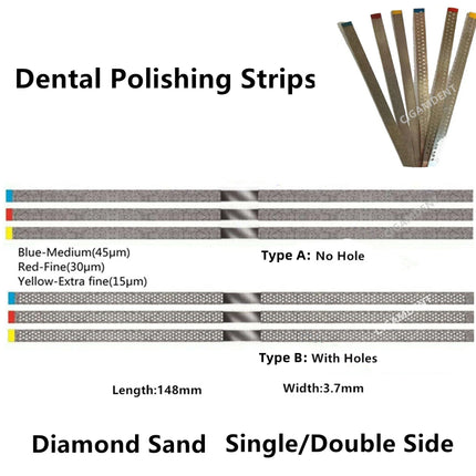 Dental Metal Polishing Stick Polish Strip with Double/Single Sides of Diamond Sanding Surface Teeth Whitening Materials 4mm