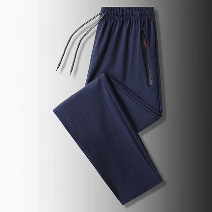 2026 Men's Ice Silk Quick-Dry Casual Pants Slim Fit Sports Pants Summer Lightweight Breathable