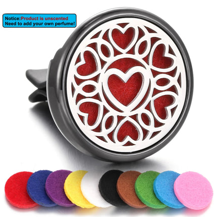 1pc Refillable Car Air Freshener Perfume Diffuser Clip, Auto Air Vent Car Interior Car Aromatherapy Diffuser With 10pcs Pads
