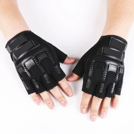 1 Pair High Quality Motorcycle Gloves Anti-Slip Half Finger Mittens Wear-Resistant Fingerless Men'S Gloves