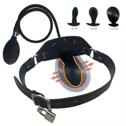 Inflatable Mouth Gag Silicone Ball Oral Fixation PU Leather Band Bondage Restraints Gag penis Bdsm Slave Game Sex Toys for Women