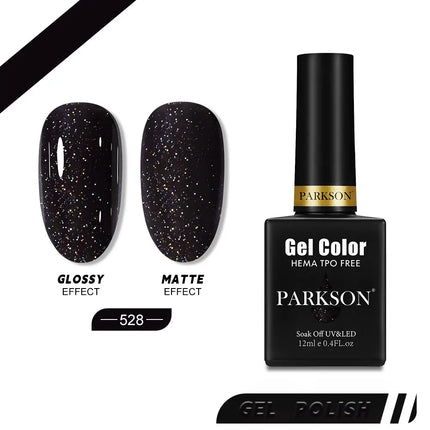 Parkson 12ml Nail Gel Polish TPO HEMA Free Glitter Semi Permanent Soak Off UV LED Long Wear Ultra Diamond Top Coat Varnish