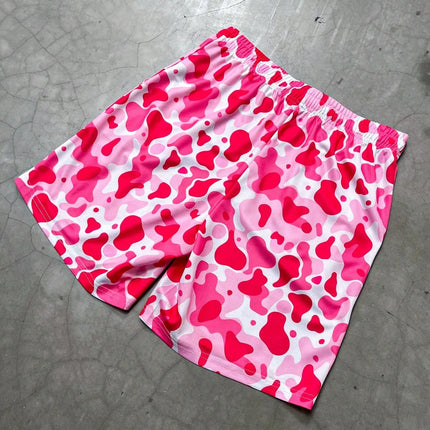 2026 Summer New Men's Shorts with 3D Heart Pattern Print - Street Casual Fashion Comfortable Breathable Lightweight