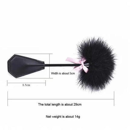 New Erotic Bdsm Feather Tickled Whip Punish Leather Spanking Paddle Play Flogger Lover Riding Crop Pony Sex Toy