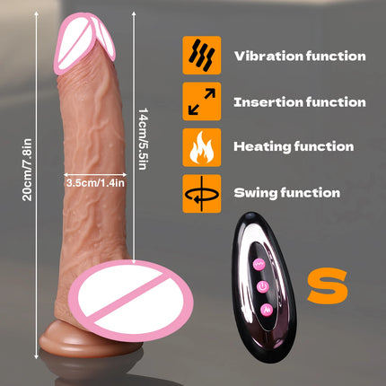Realistic Dildo Vagina G-Spot Stimulator Anal Plug Fully Automatic Silicone Vibrating Penis Masturbator Sex Toys for Women Men