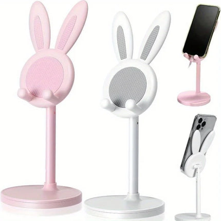 Cute Rabbit Mobile Phone Stand Desktop Can Be Lifted And Adjusted Desktop Lazy Person Selfie Watch Video Music Support Bracket