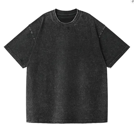 350gsm Men's Washed Vintage T-Shirts Street Hip Hop Retro Punk T Shirt men Harajuku Casual Cotton Short Sleeve Acid Wash Tops