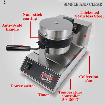 Gelato Panini Press Machine Electric Ice Cream Waffles UfO Burger Grill Flying Saucer Sandwich Press Maker Baking Pastry Tools