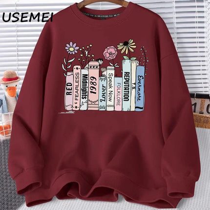 1989 Music Album Sweatshirt Book Lovers Pullover TTPD Country Music Hoodie Albums As Books Bookish FOLK Music Sweatshirts