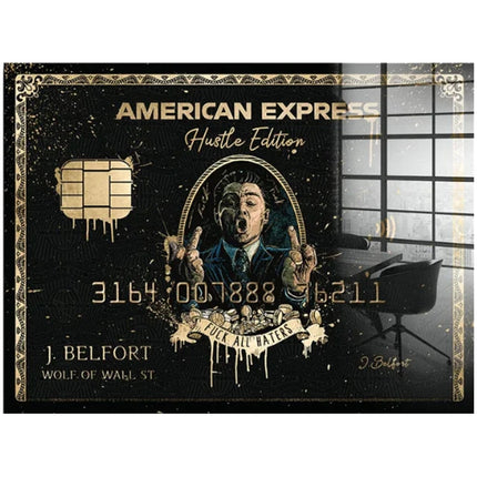 American Express Wall Street Wolf Classic Graffiti Movie Poster Canvas Print Financial Tycoon Picture Home Wall Decoration