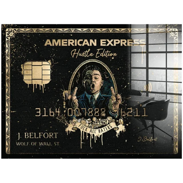 American Express Wall Street Wolf Classic Graffiti Movie Poster Canvas Print Financial Tycoon Picture Home Wall Decoration