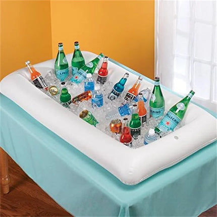 Inflatable Ice Tray Outdoor Picnic Camping Inflatable Chilled Fruit Salad Plate Portable Inflatable Ice Bucket Ice Bar Ice Tank