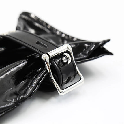 Sexy Fetish Costumes of Black Soft Faux Leather Fist Gloves with Locks Restraint and Chain for Men Women Role Play Exotic Appeal