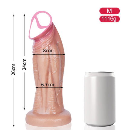 Huge Thick Realistic Dildo Big Penis Double Penetration Anal Plug Vagina Masturbator Fake Dick Adult Sex Toy for Women Sexuales