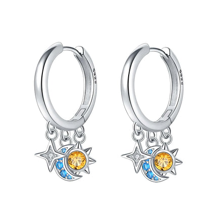 925 Sterling Silver Inlaid Zircon Butterfly Earrings Insect Element Original Design Women's Fashion Party Jewelry Gift Ear Loops
