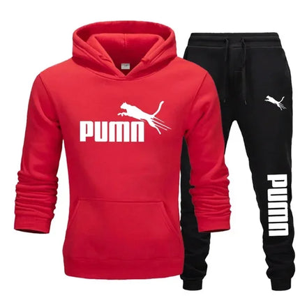 New autumn and winter men's pullover hoodie + pants 2-piece fashionable and trendy fitness jogging casual sportswear set