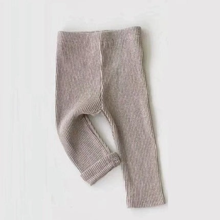 Baby Solid Leggings Girls All-match Striped Skinny Pants Kids Cotton Elasticity Slim Pants Newborn Boy Stretch Trousers