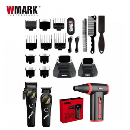 WMARK Hair Trimmer 5 in 1 Barber KIT Professional Shaver Hair Dryer and Spray Bottle Adjustable Hair Trimmer for Men NG-8637 KIT