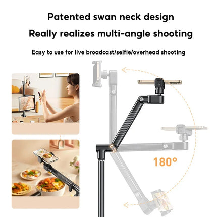 MoZhao Phone Stand Overhead Shooting Tripod Fill Light Floor-standing Telescopic Outdoor Live Photo Video Universal Camera Stand