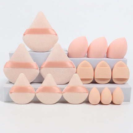 Multi Effect 15 Piece Set 3 Loose Powder Puffs&3 Mini Loose Powder Puffs&3 Medium-Sized Eggs&3 Mini Eggs&3 Air Cushions. Founda