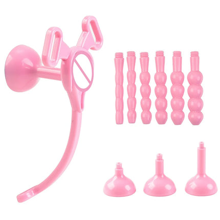 Male Penis Ring Chastity Cage Auxiliary Belt with Urethral Plug Set Anti-off Device Elastic Adjustable Rope Sex Toy Man