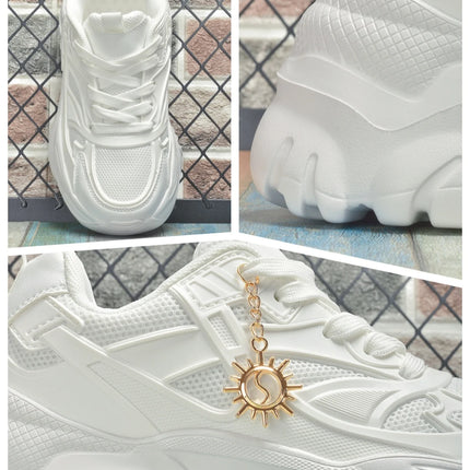 Women's four seasons fashion casual non-slip platform booster sports shoes women's high water platform pure white high heels