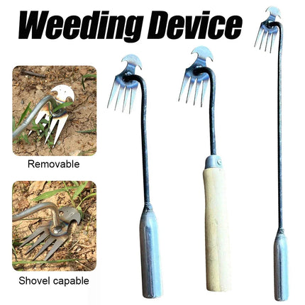 Hoe Weeding Artifact Uprooted Grass Tools Garden Hoe Rake Steel Farm Tools Small Hoe Loosen with 4 Teeth The Soil Wild Vegetable